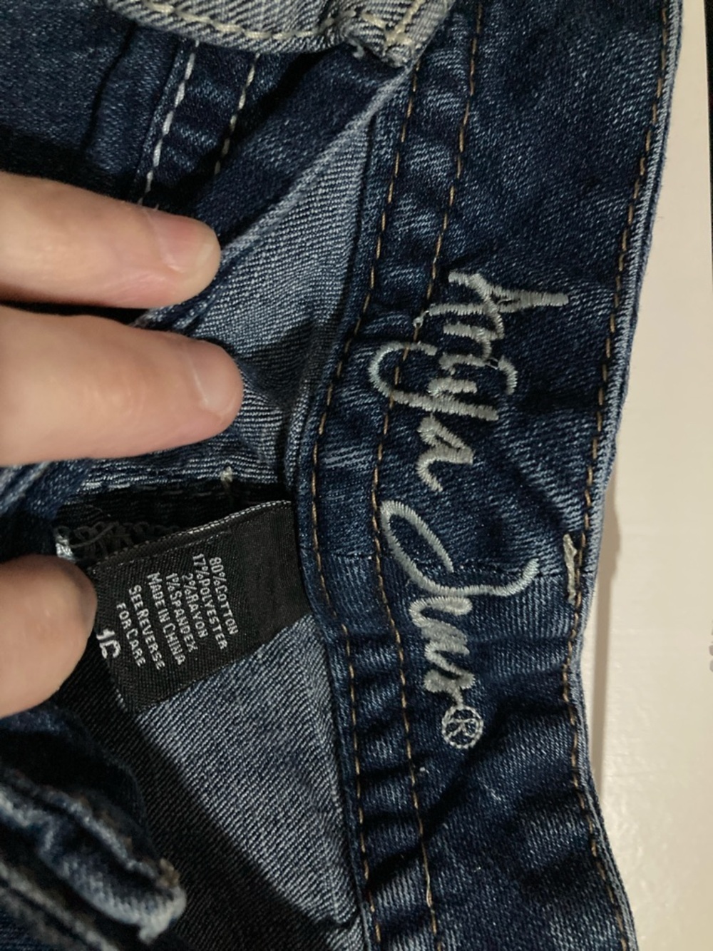 Angels Mid/Dark Blue Roll-Cuff Denim Shorts - Picture 2 of 7